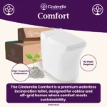 Cinderella Comfort Incinerating Toilet Features